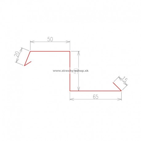Záveterná lišta pod krytinu Pozink r.š. 200 mm